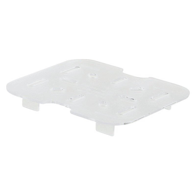 Winco SP76DS Poly-Ware Polycarbonate Food Pan Drain Shelf - 1/6 Size - Clear - 120/Case