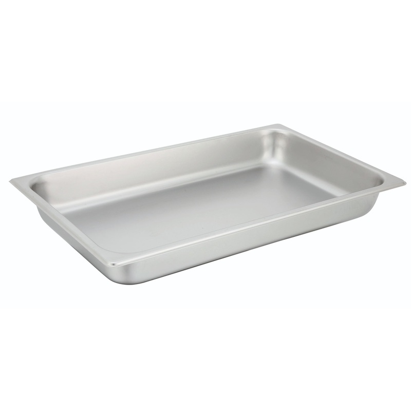 Winco SPF2 Standard-Weight 25 ga. Stainless Steel Steam Table Food Pan 2-1/2" Deep - Full Size - 12/Case