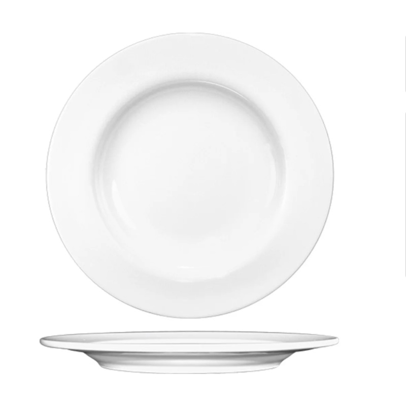 International Tableware BL-16 10 1/4" Round Bristol Plate - Porcelain, Bright White