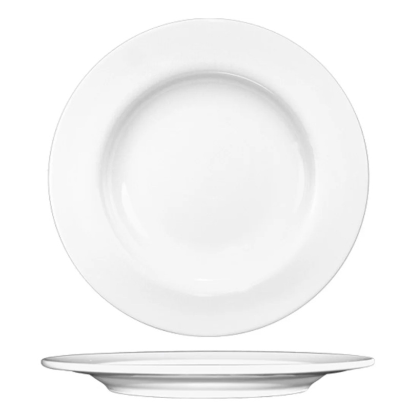 International Tableware BL-8 9 1/4" Round Bristol Plate - Porcelain, Bright White