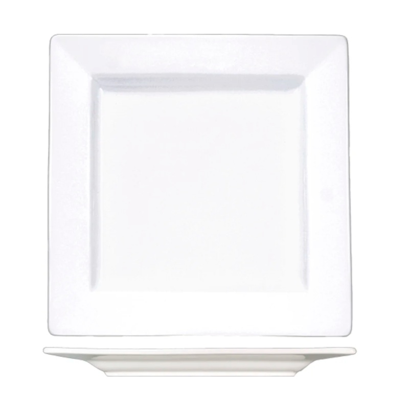International Tableware EL-10 10 3/4" Square Elite Plate - Porcelain, Bright White