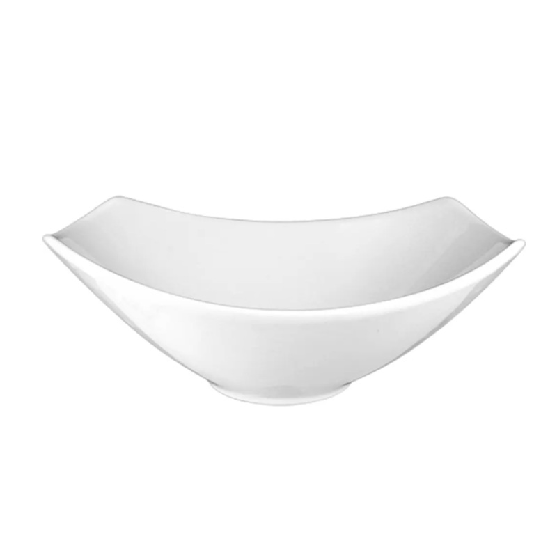 International Tableware QP-38 7 oz Rectangular Quad Bowl - Porcelain, European White