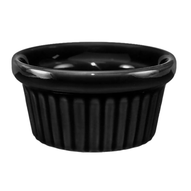International Tableware RAMF-2-B 2 oz Cancun Ramekin - Ceramic, Black