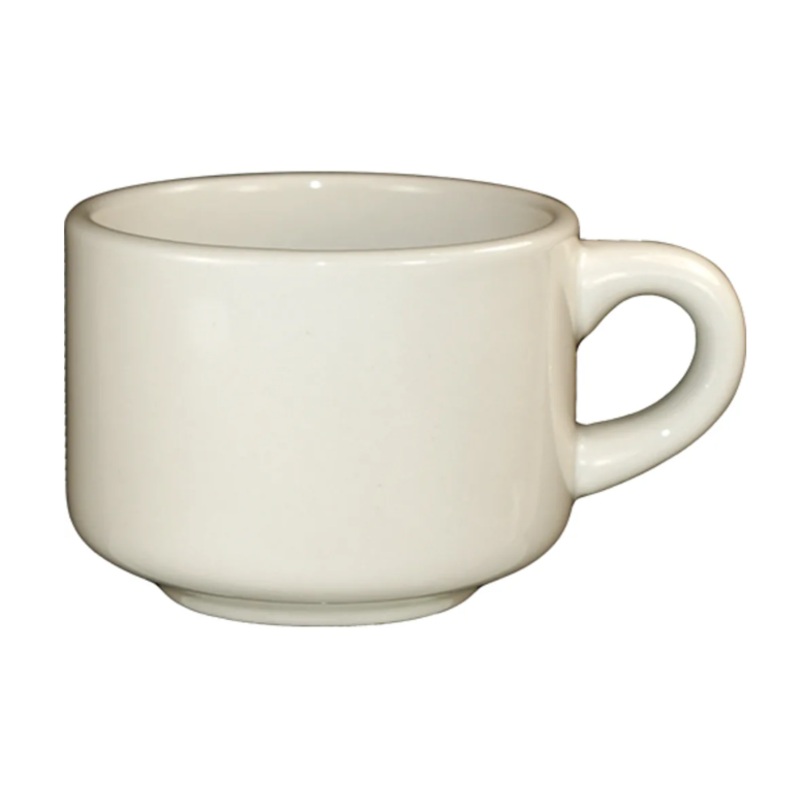 International Tableware RO-23 7 oz Roma Cup - Ceramic, American White