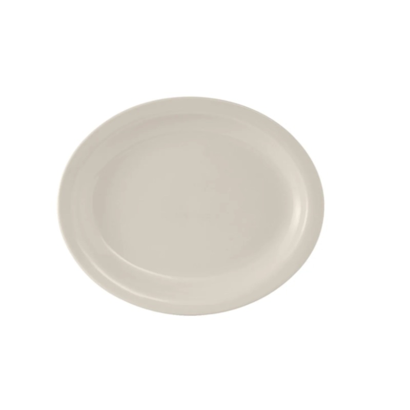 Tuxton TNR-013 American White Narrow Rim Platter, Nevada, Oval