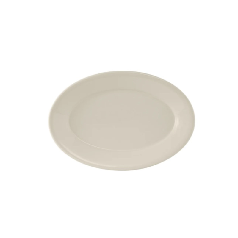 Tuxton TRE-014 12 5/8" x 8 3/4" Oval Reno Platter - Ceramic, American White/Eggshell