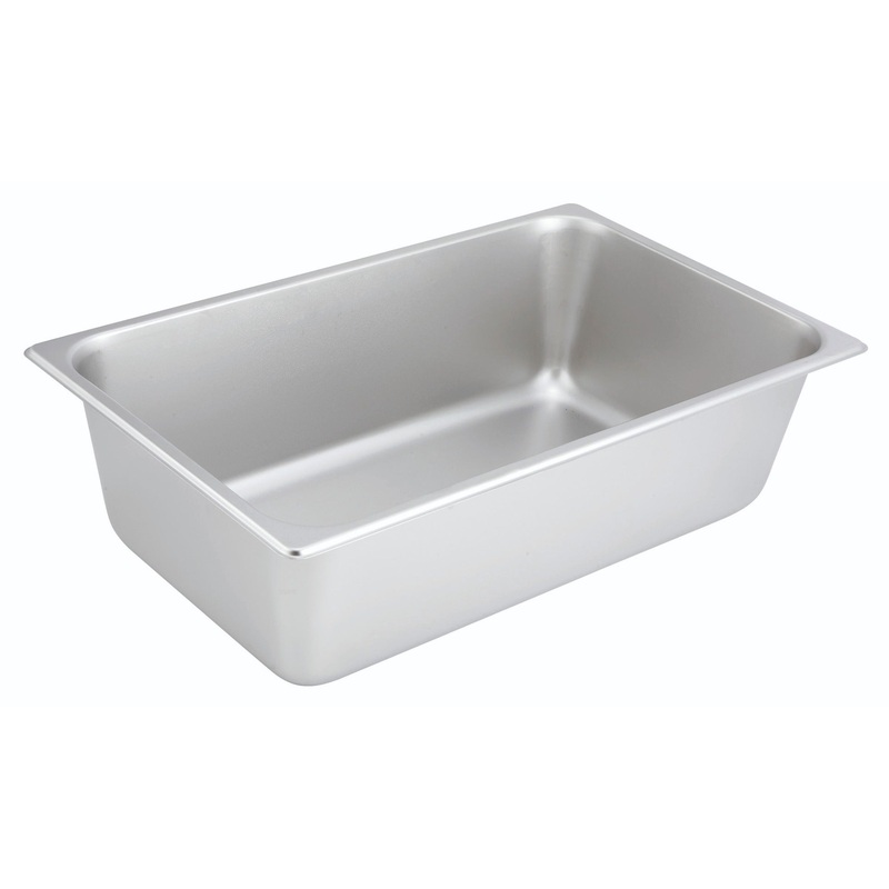 Winco SPF6 Standard-Weight 25 ga. Stainless Steel Steam Table Food Pan 6" Deep - Full Size - 12/Case