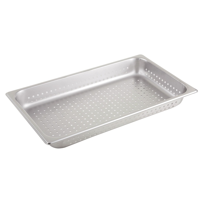 Winco SPFP2 Standard-Weight 25 ga. Stainless Steel Perforated Steam Table Food Pan 2-1/2" Deep - Full Size