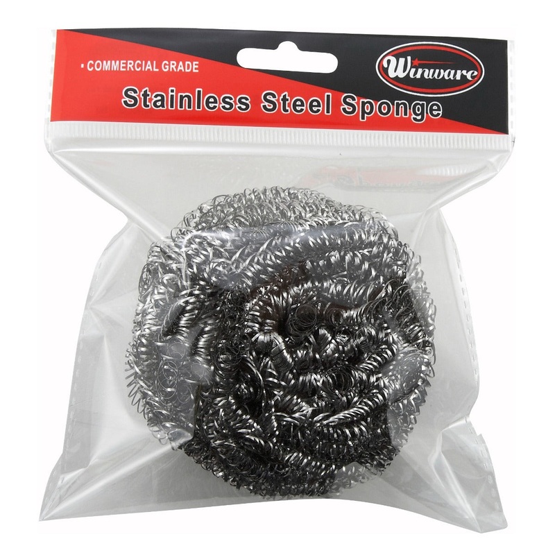 Winco SPG-50 Small Stainless Steel Scouring Sponge 50g
