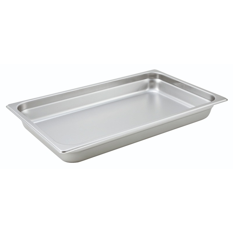 Winco SPJH-102 Heavy-Weight 22 ga. Stainless Steel Anti-Jam Steam Table Food Pan 2-1/2" Deep - Full Size - 12/Case