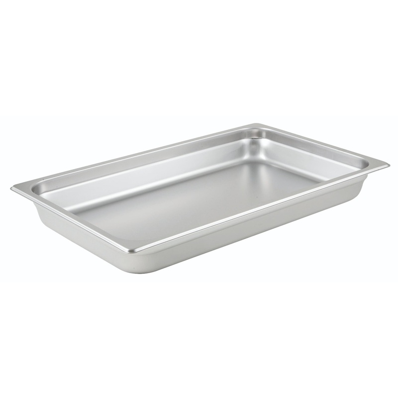 Winco SPJL-102 Standard-Weight 25 ga. Stainless Steel Anti-Jam Steam Table Food Pan 2-1/2" Deep - Full Size