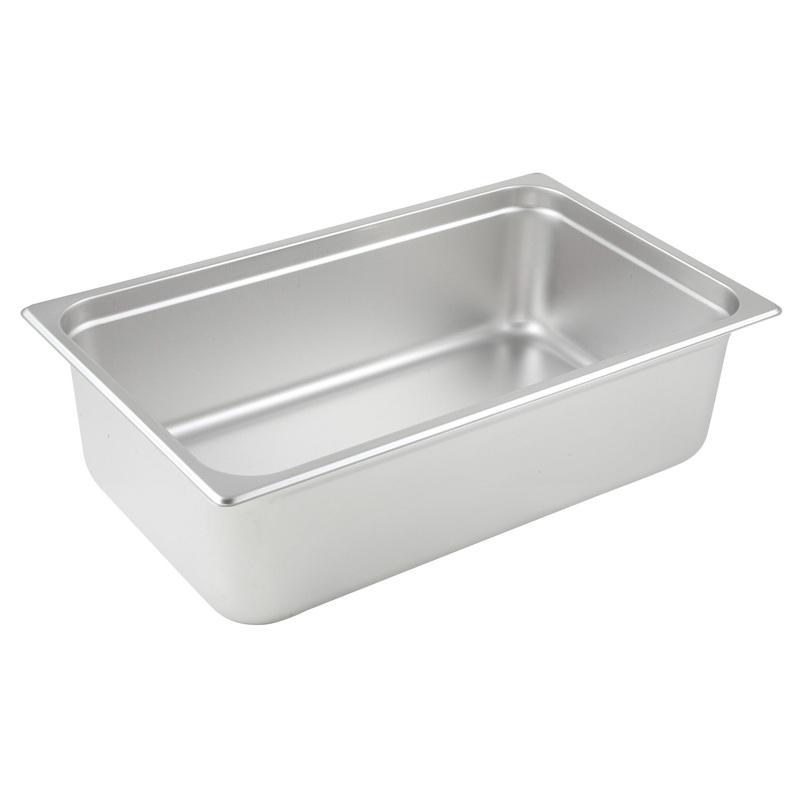 Winco SPJM-106 Heavy-Weight 24 ga. Stainless Steel Anti-Jam Steam Table Food Pan 6" Deep - Full Size