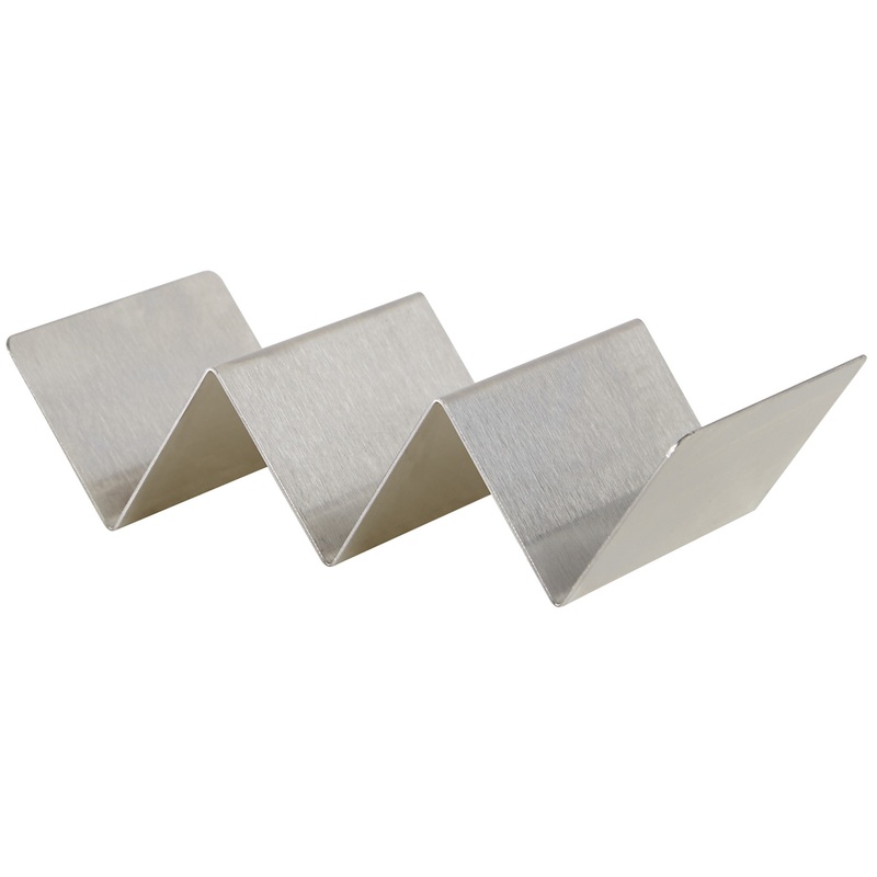 Winco TCHS-23 Stainless Steel Taco Holder 8-3/8"L x 4"W x 2"H - Holds 2 to 3 Tacos - 72/Case