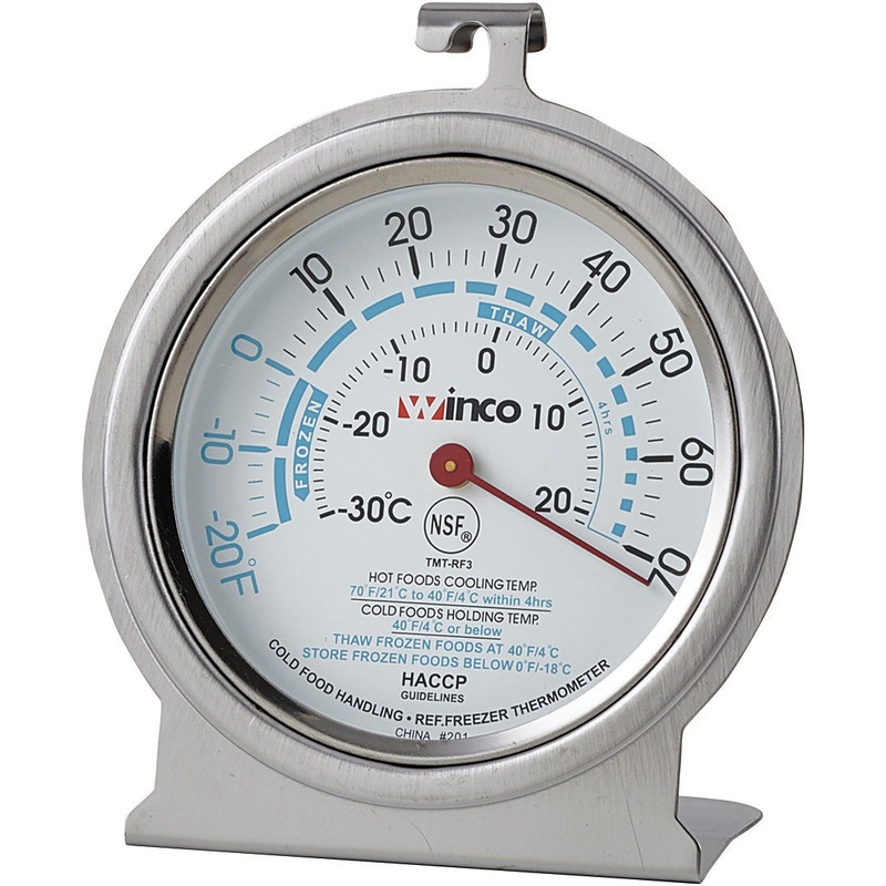 Winco TMT-RF3 Dial Refrigerator / Freezer Thermometer with 3" dia. Face - (-20 to 70 Degrees F) - 72/Case