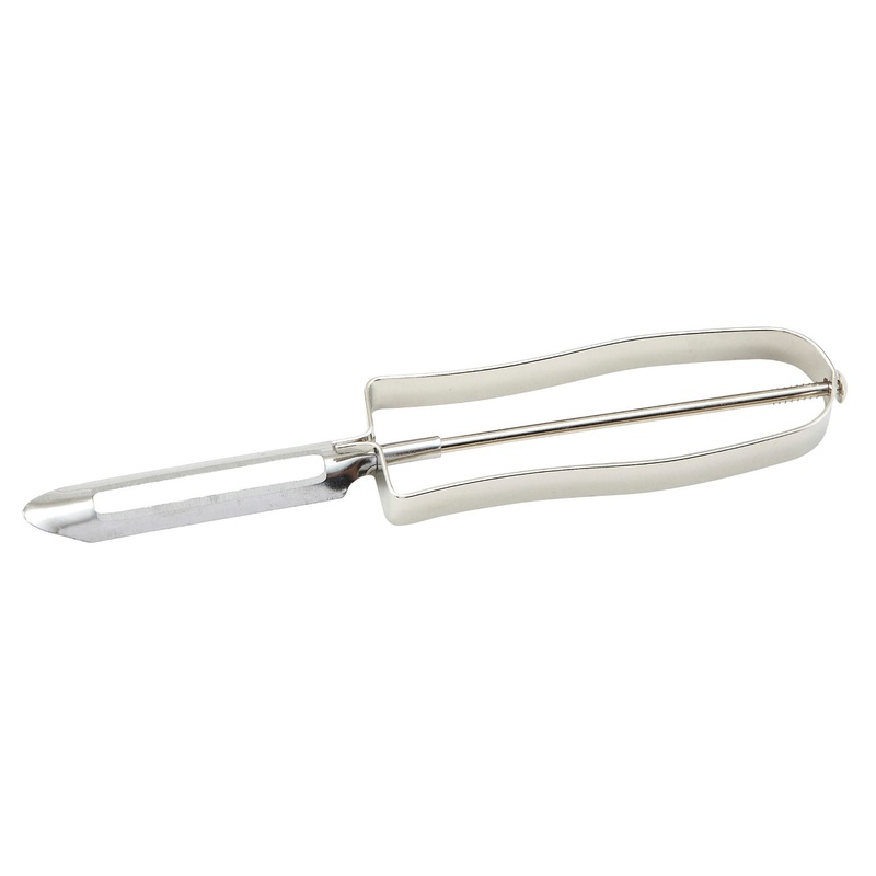Winco VP-1 Straight Vegetable Peeler with 2-1/2" Stainless Steel Straight Edge Blade and Nickel-Plated Handle 6" - 24/Case