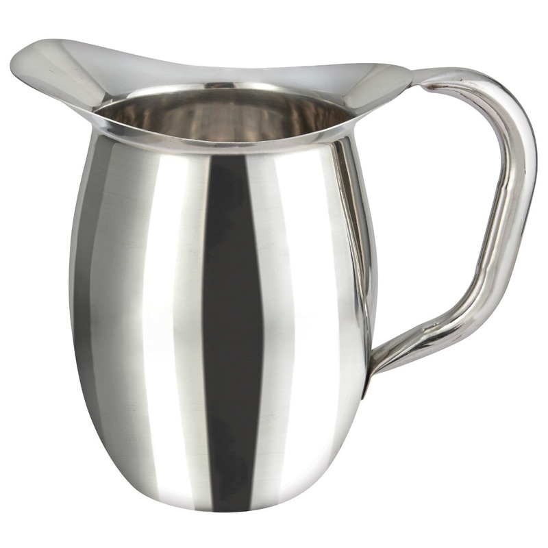 Winco WPB-2 Deluxe Stainless Steel Bell Pitcher with Mirror Finish 2 qt.