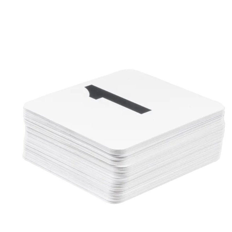 American Metalcraft 4100-CARDS Tabletop Number Cards - #1 100, 4" x 4", White/Black