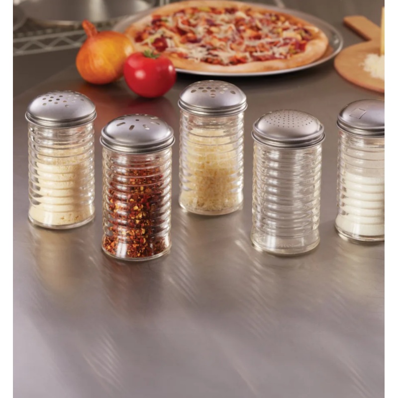 American Metalcraft BEE312 Cheese Shaker w/ 12 oz Capacity & Top, Glass/Stainless