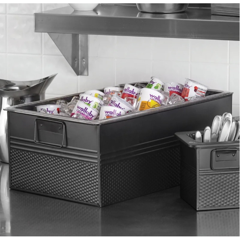 American Metalcraft BEV820 Rectangular Cooling Tub - 20 1/2"L x 12 1/2"W x 8"H, Black