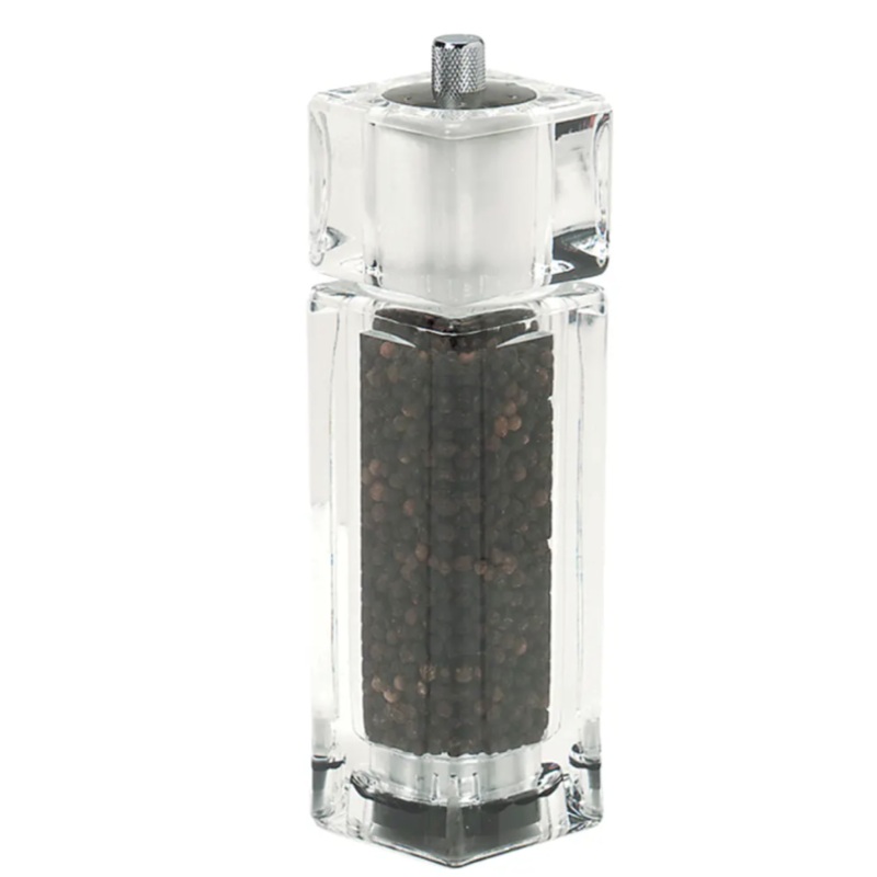 American Metalcraft CPM62 6 1/2"H Salt & Pepper Mill Set - Acrylic, Clear - 60ea/case
