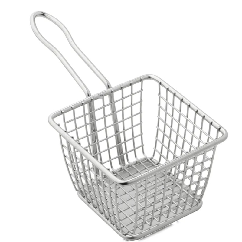 American Metalcraft FRYS443 4" Square Tabletop Fry Basket, Stainless