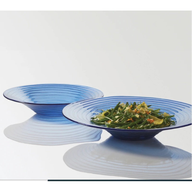 American Metalcraft GBB15 14" Bowl, Blue/Glass
