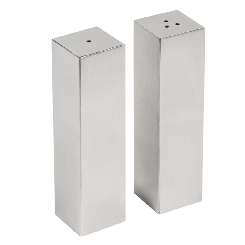 American Metalcraft SPDX33 2 oz Salt & Pepper Shaker Set - Stainless Steel, 3 3/4"H - 96ea/Case
