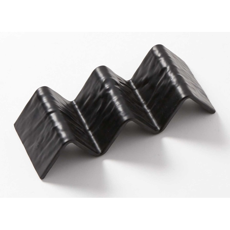 American Metalcraft THMB3 Black Faux-Slate Melamine Taco Holder 8"L x 3"W x 2"H - Holds 2 to 3 Tacos