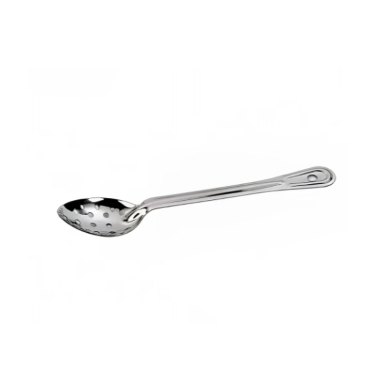 Browne 2752 11" Perforated Heavy Stainless Serving Spoon w/ Mirror Finish - 12ea/Case