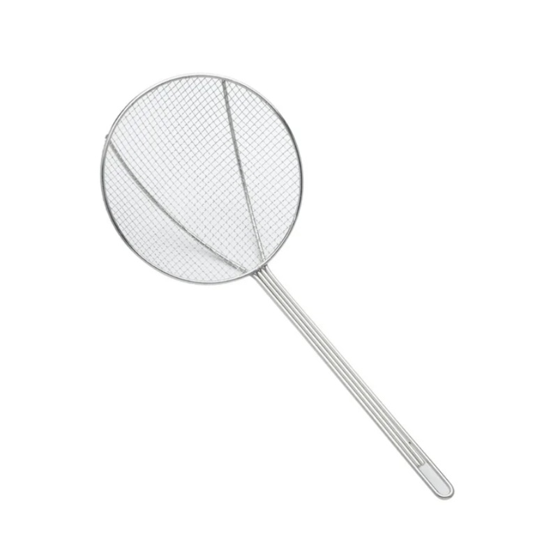 Browne 571928 Nickel-Plated Square Mesh Round Skimmer with 12" dia. Blade and 14" Loop Handle