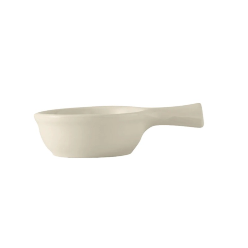 Tuxton BES-0902 9 oz French Casserole Dish w/ Handle - Ceramic, American White - 2ea/Case