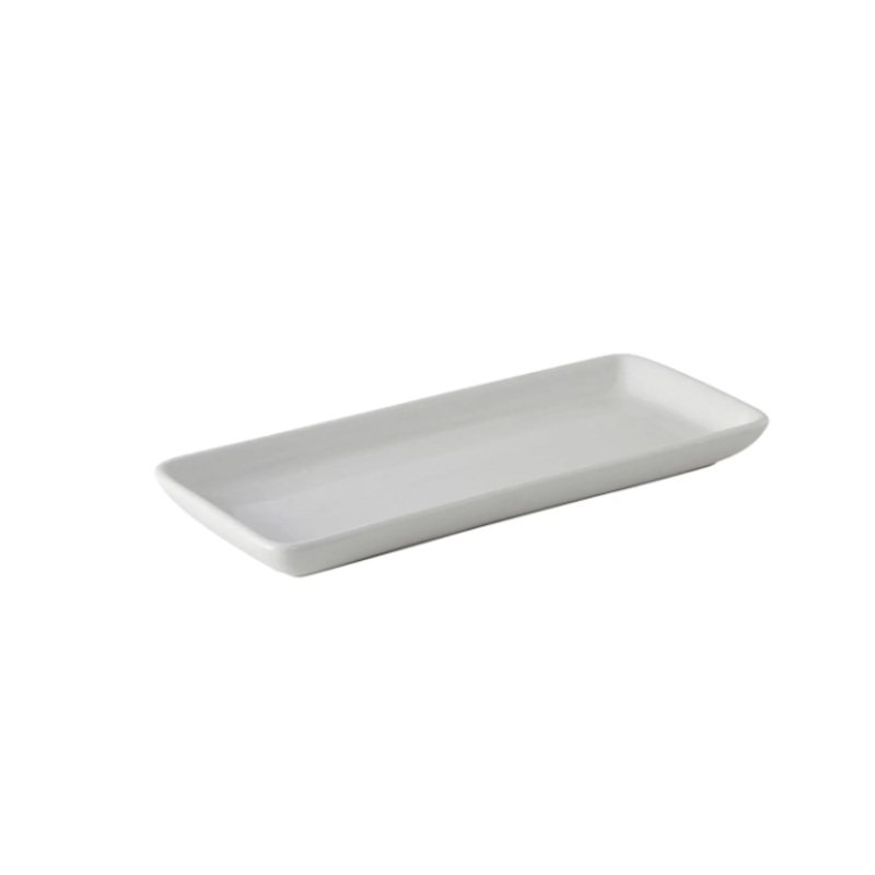 Tuxton BPZ-1141 11 1/2" x 5" Rectangular DuraTux Tray - China, Porcelain White