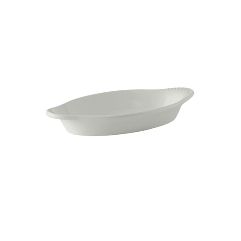 Tuxton BWN-080 8 oz. Oval, Ceramic Welsh Rarebit, White