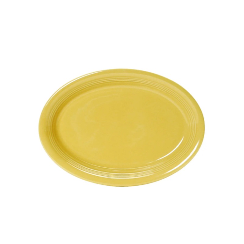 Tuxton CSH-0962 9 3/4" x 7" Oval Concentrix Platter - Ceramic, Saffron
