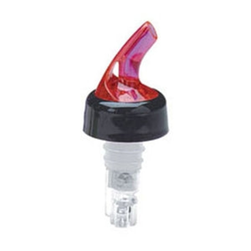 Anytime Bar Supplies 114RC Measured Liquor Pourer 1-1/4 oz. - Red