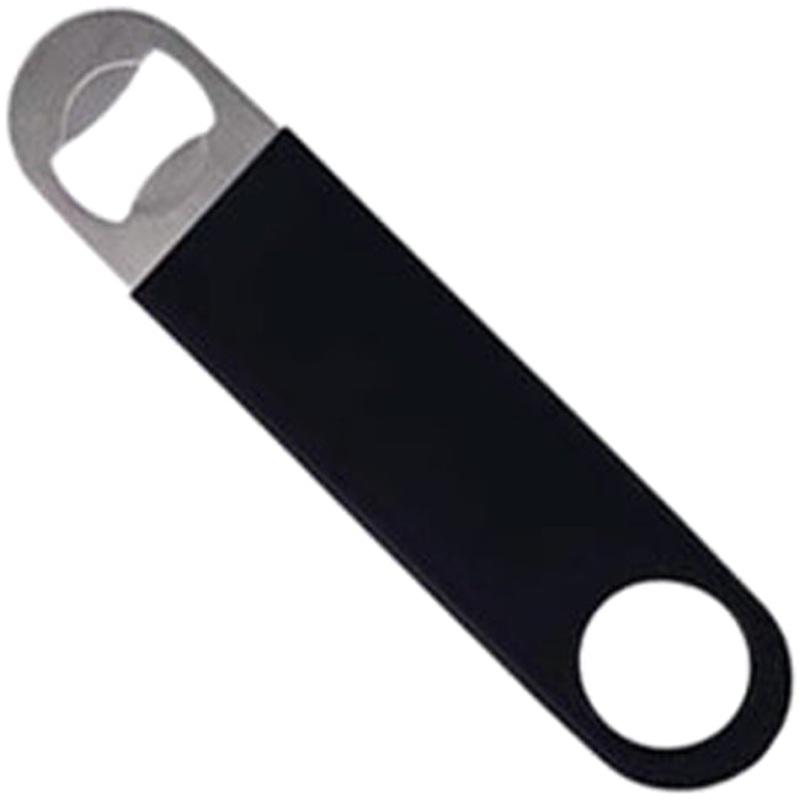 Anytime Bar Supplies ACO-3V BK Vinyl Coated Stainless Steel Bottle Opener 7" - Black