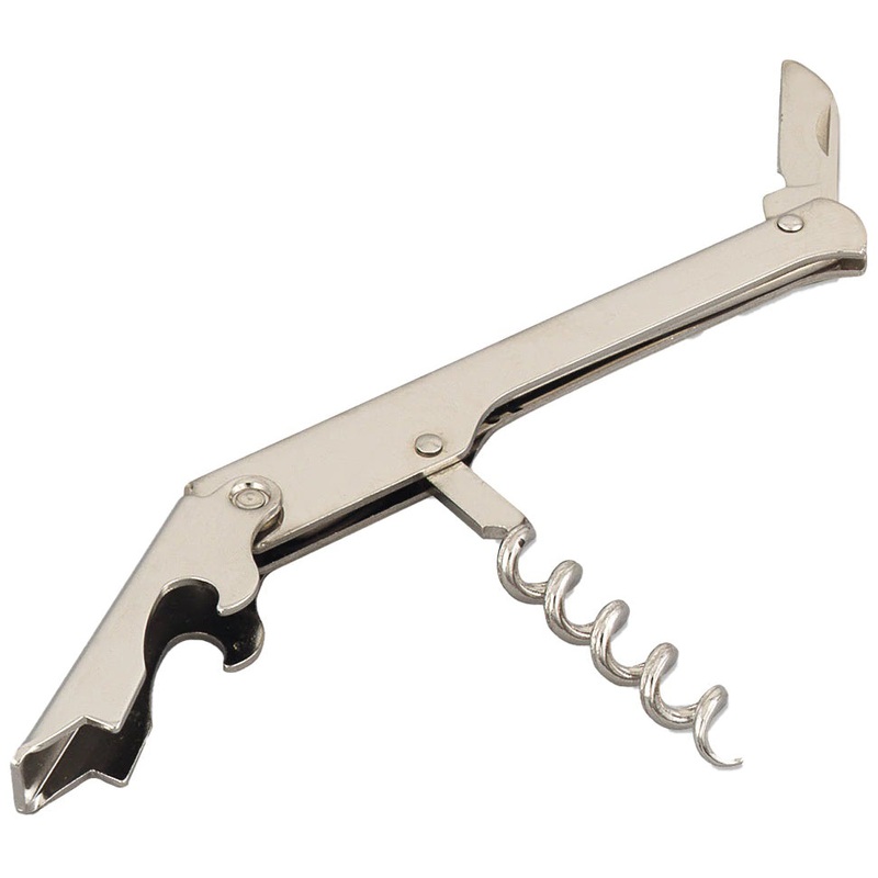 Browne 1147K Nickel-Plated All-in-One Standard Waiter's Corkscrew and Cap Lifter 4-3/8"