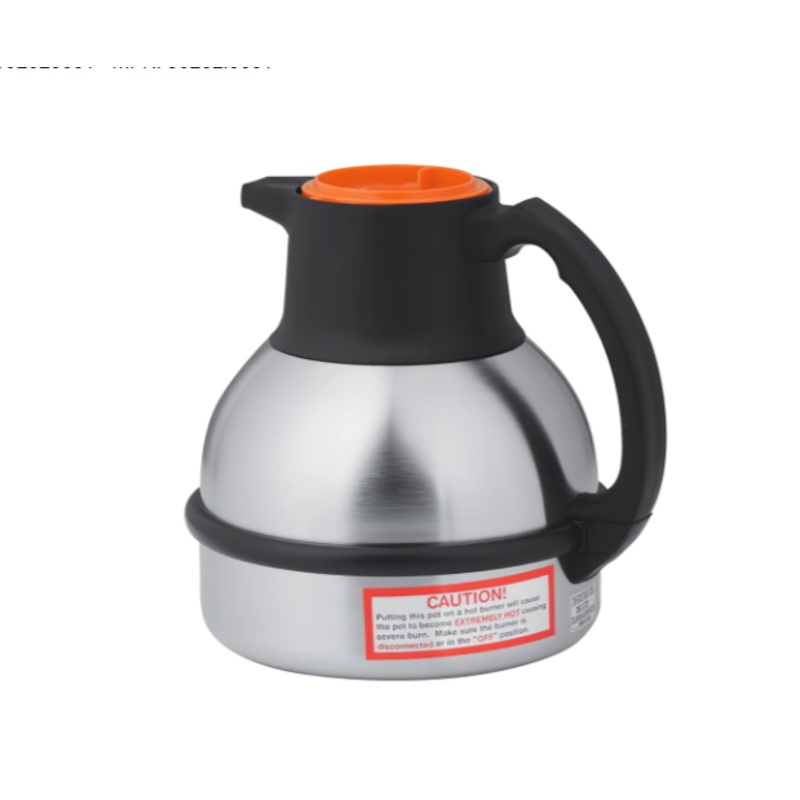 Bunn 36252.0001 Thermal Carafe, 1 17/20 Liters, Stainless Liner, Orange Lid (36252.0001)