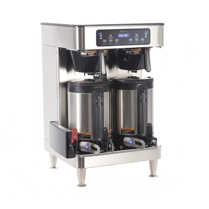 Bunn ICB Twin Twin Automatic Coffee Brewer for Soft Heat Thermal Servers - Black/Stainless, 120-208v/1ph (51200.0102)