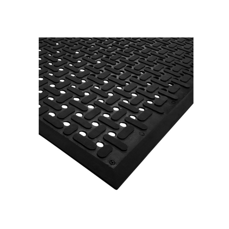 Cactus Mat 2540-C35 VIP Guardian 3' x 5' Black Grease-Proof Anti-Fatigue Floor Mat - 1/4" Thick