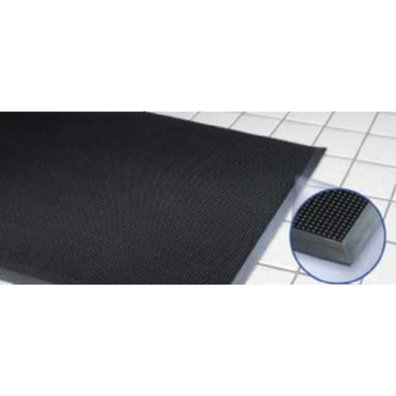 Cactus Mat 35-2432 Finger Top 24" x 32" Black Anti-Fatigue Flexible Rubber Raised Finger Scraper Entrance Mat, 5/8" Thick