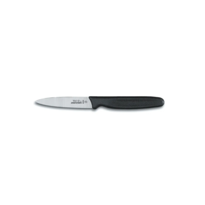 Dexter Russell 30500 3 1/2" Paring Knife w/ Black Plastic Handle, Carbon Steel - 12ea/Case