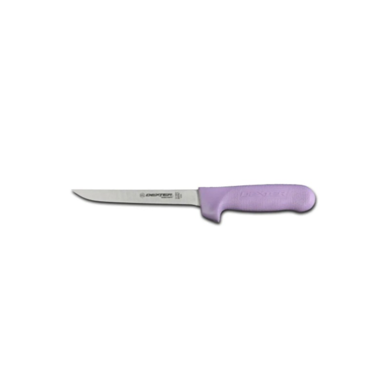 Dexter Russell S136NP-PCP SANI-SAFE 6" Narrow Boning Knife w/ Polypropylene Purple Handle, Carbon Steel - 6ea/Case