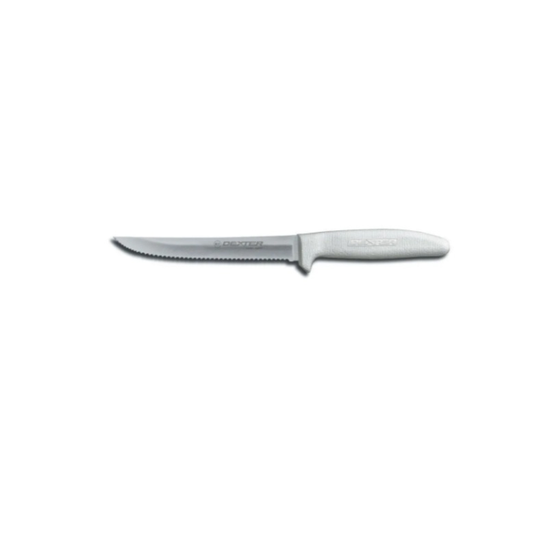 Dexter Russell S156SC-PCP SANI-SAFE 6" Utility Slicer w/ Polypropylene White Handle, Carbon Steel - 6ea/Case
