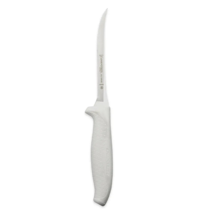 Dexter Russell SGL155NSC-PCP 5 1/2" Utility Knife w/ Polypropylene White Handle, Carbon Steel - 6ea/Case
