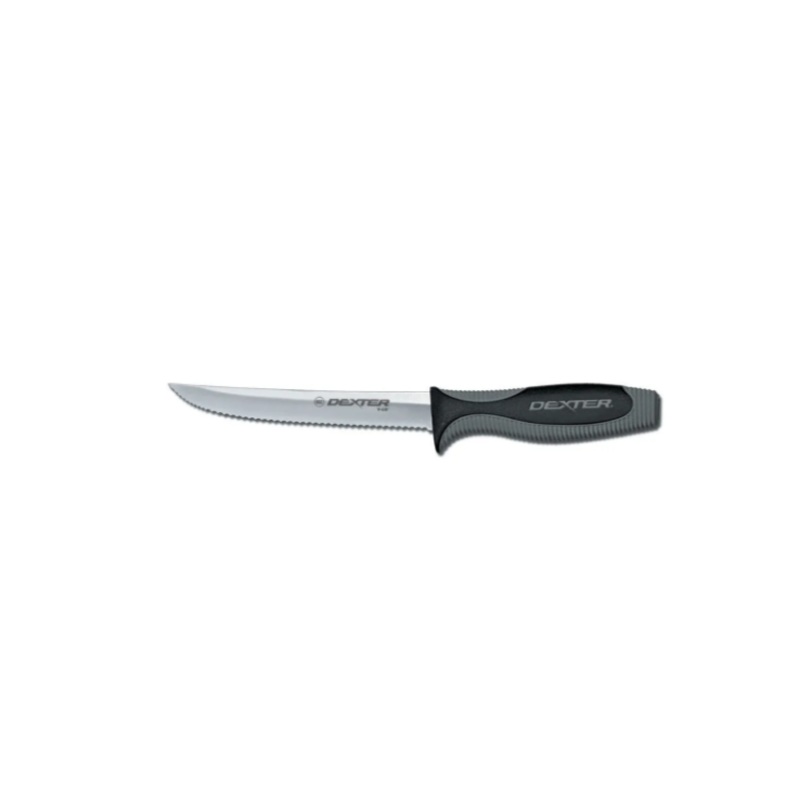 Dexter Russell V156SC-PCP 6" Utility Knife w/ Soft Rubber Handle, Carbon Steel - 6ea/Case