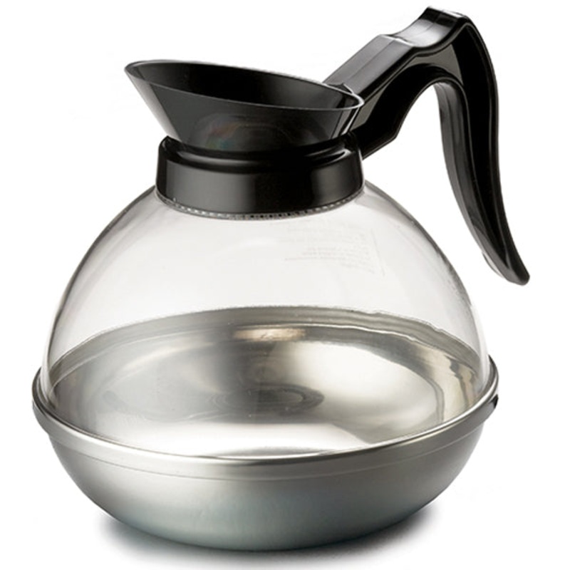 TableCraft 18 Polycarbonate Coffee Decanter with SS Base and Black Handle 64 oz.