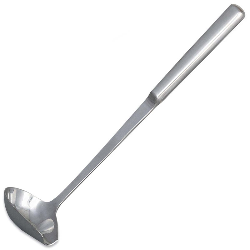 Browne 573153 Elite One-Piece Stainless Steel Pour Spout Ladle with 11" Hollow Straight Handle 2 oz.