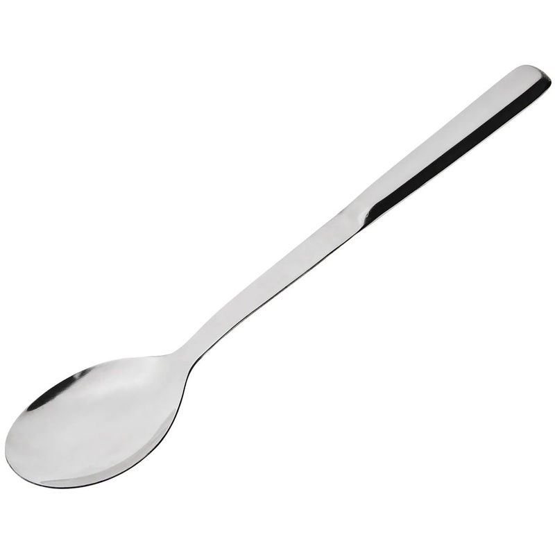 Browne 573154 Elite One-Piece Stainless Steel Solid Serving Spoon with Hollow Handle 11-3/4"