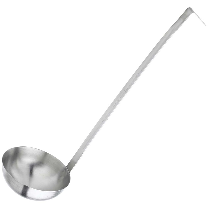 Browne 574708 Conventional Two-Piece Stainless Steel Ladle with 12-3/4" Hooked Handle 8 oz.